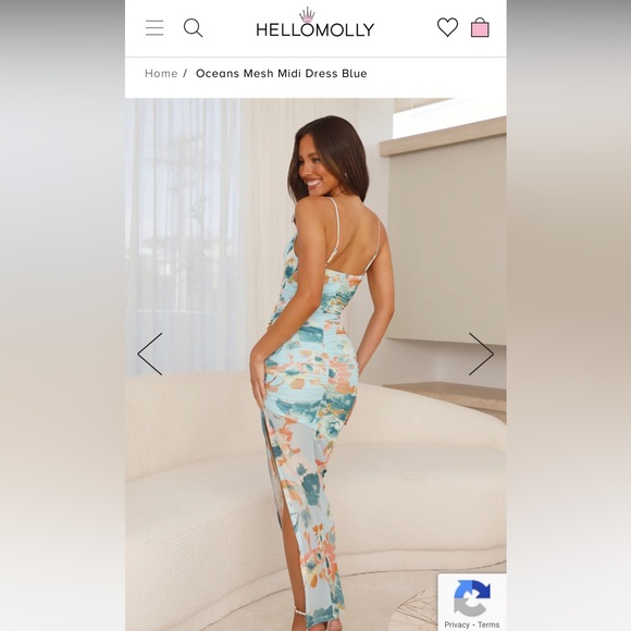 Hello Molly Oceans Mesh Midi Dress Blue - Picture 2 of 6